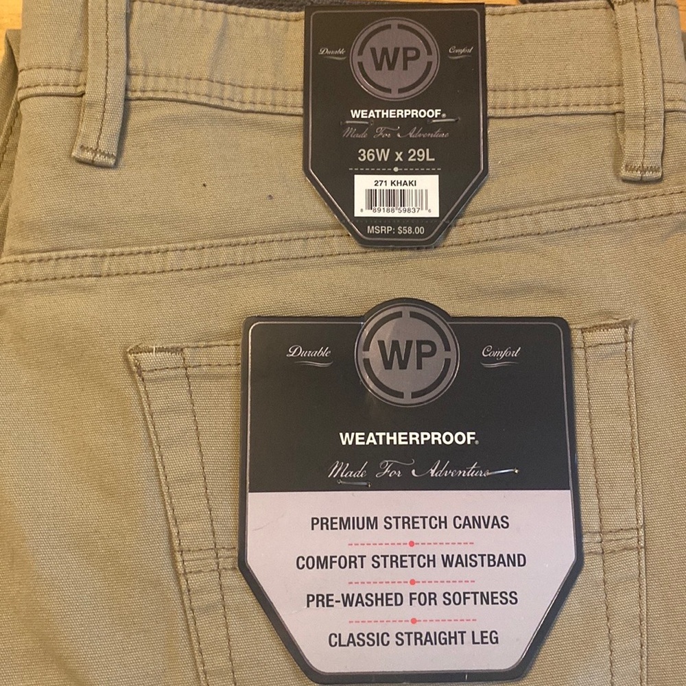 Weather Proof Khaki Chino Pants 36x29